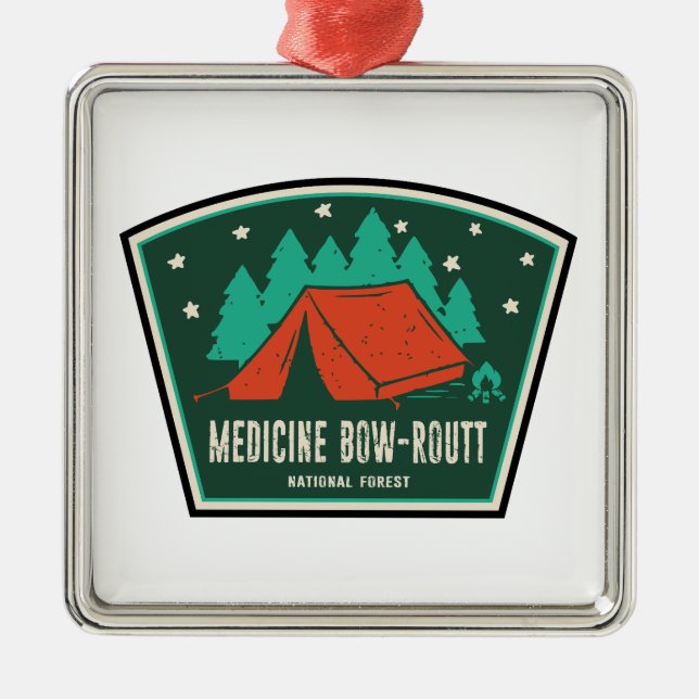 Adorno Metálico Camping Forestal Nacional Bow-Routt de Medicina (Frente)