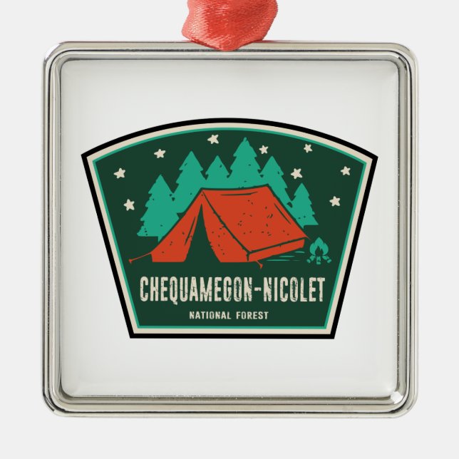 Adorno Metálico Camping Forestal Nacional Chequamegon-Nicolet (Frente)