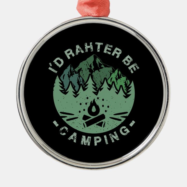 Adorno Metálico Camping - Preferiría Estar Camping (Frente)