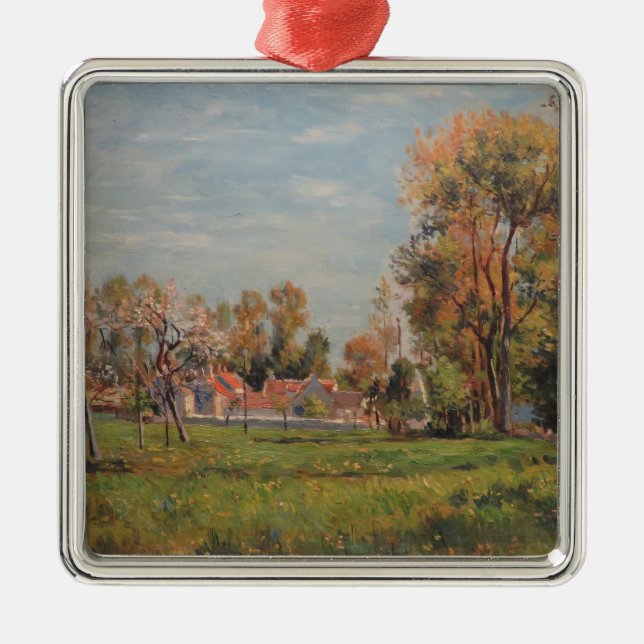 Adorno Metálico Campo alrededor de Lagny, Francia (Paisaje Rural) (Frente)