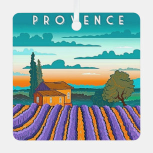 Adorno Metálico Campo de lavanda Provenza Francia