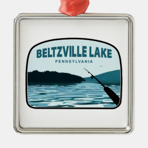 Adorno Metálico Caña de Pescar del Lago Beltzville Pennsylvania