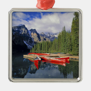 Adorno Metálico Canadá, Alberta, Moraine Lake. El vidrioso