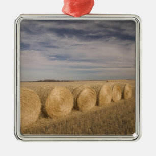 Adorno Metálico Canadá, Saskatchewan, Craik: Rollos de heno / Otoñ