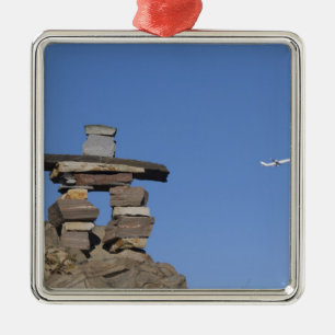 Adorno Metálico Canadá, Terranova, St. John's. Inukshuk (para