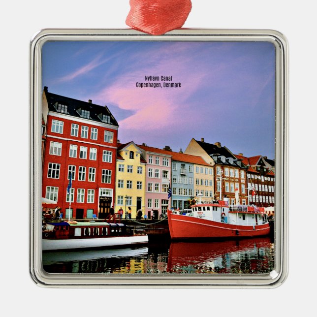 Adorno Metálico Canal de Nyhavn, Copenhague, Dinamarca,  (Frente)