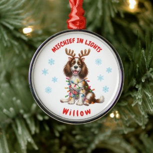 Adorno Metálico Canales de agua festiva Springer Spaniel Snowflake