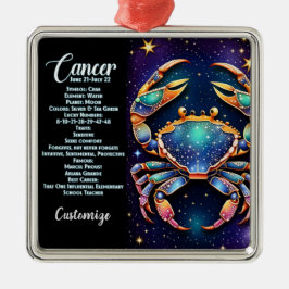 Adorno Metálico Cáncer de zodiaco de galaxia de joyas personalizad