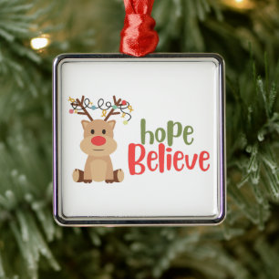 Adorno Metálico Cáncer infantil. Espero creer en los Navidades de 