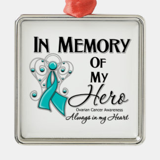 Adorno Metálico Cáncer ovárico en memoria de mi héroe