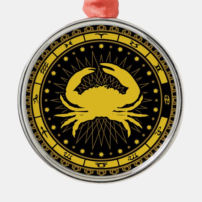 Adorno Metálico Cáncer - Rótulo Zodiaco - Símbolo - Horóscopo (Frente)