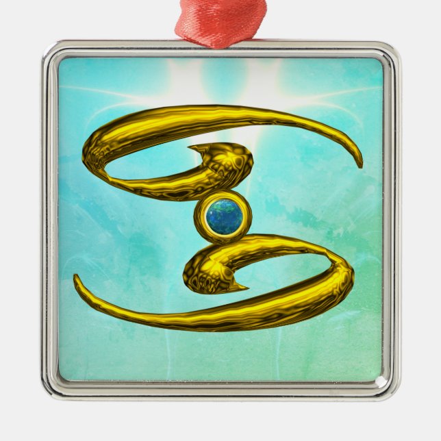 Adorno Metálico CÁNCER ZODIAC BIRTHDAY JEWEL Blue Opale Gold (Frente)