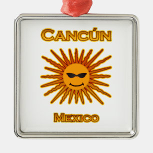 Adorno Metálico Cancun México Sun hace frente al icono