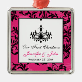 Adorno Metálico Candelabro rosa negro blanco pergamino 1 Navidades