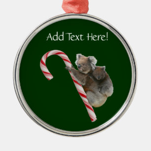 Adorno Metálico Candy Cane Australian Koala Bears