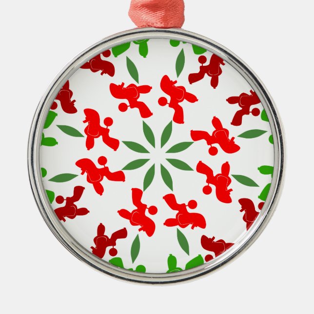 Adorno Metálico Caniches de Navidad (Frente)