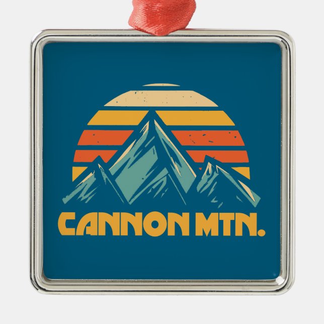 Adorno Metálico Cannon Mountain New Hampshire Retro Turquoise (Frente)