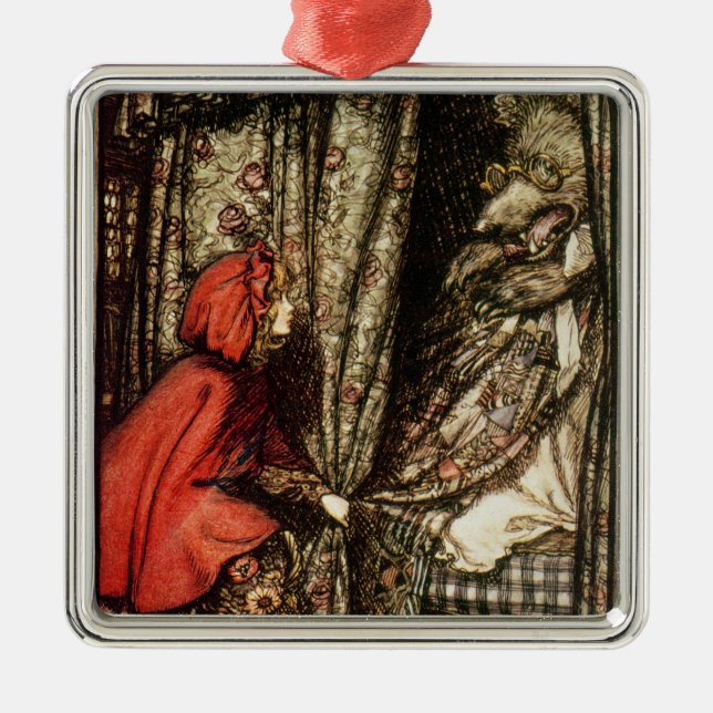 Adorno Metálico Caperucita Rojo de Arturo Rackham el | (Frente)