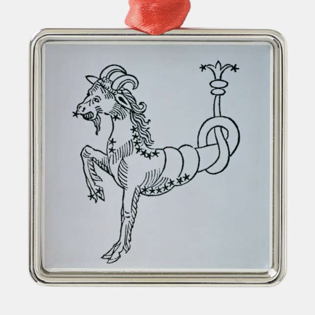 Adorno Metálico Capricornio (la cabra) un ilustracion del 'Poe (Frente)