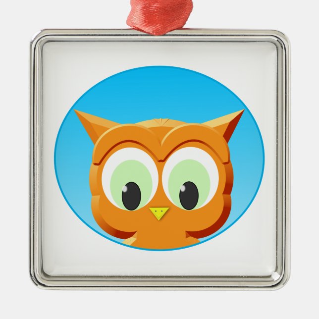 Adorno Metálico Cara De Un Pequeño Búho (Frente)