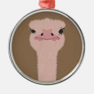 Adorno Metálico Cara divertida de la avestruz