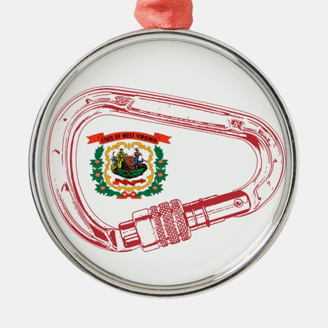 Adorno Metálico Carabiner de escalada de bandera de Virginia Occid (Frente)