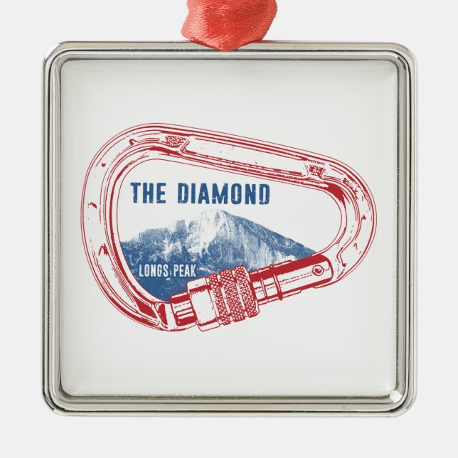 Adorno Metálico Carabiner de escalada en roca de diamantes con pic (Frente)