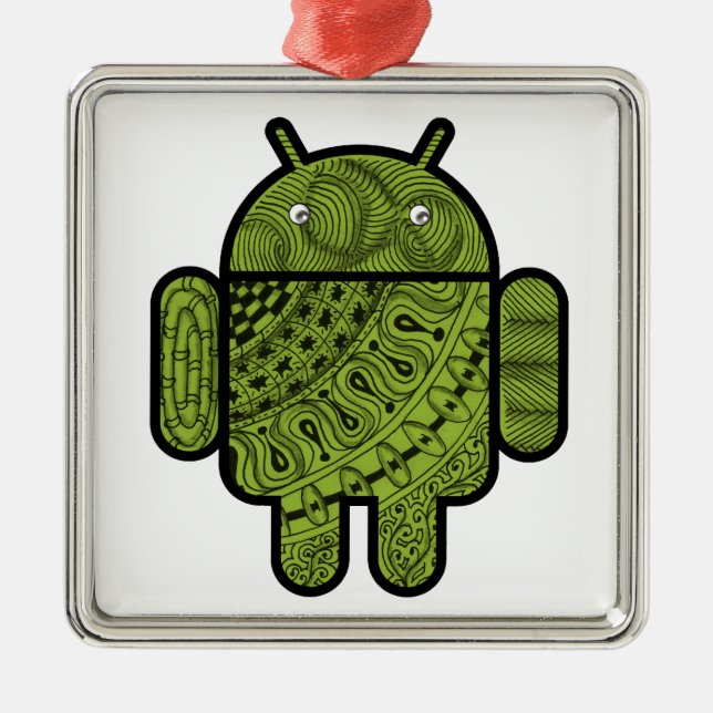 Adorno Metálico Carácter Pancho Doodle para el robot Android™ (Frente)