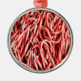 Adorno Metálico Caramelos de Navidad en forma de bastón