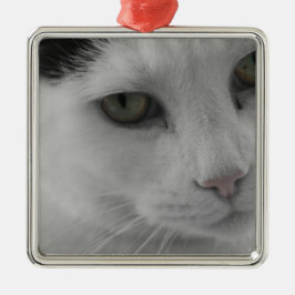 Adorno Metálico Caras de gatos blancos y negros