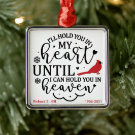 Adorno Metálico Cardenal/Personalizado Te sostendré en mi corazón