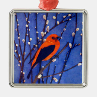 Adorno Metálico Cardenal rojo