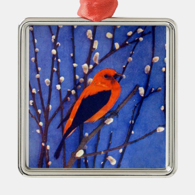 Adorno Metálico Cardenal rojo (Frente)