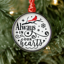 Adorno Metálico Cardenal/Siempre en nuestros corazones