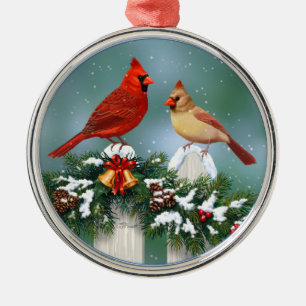 Adorno Metálico Cardenales de vacaciones y Navidades Garland