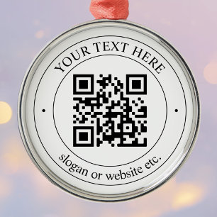 Adorno Metálico Carga tu propio código QR y texto personalizable