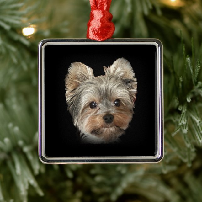 Adorno Metálico Cargador inalámbrico Yorkie Dog (Árbol)