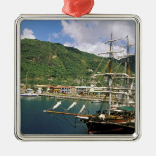 Adorno Metálico Caribe, Santa Lucía, Soufriere. Barcos en