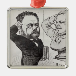 Adorno Metálico Caricatura de Emile Zola
