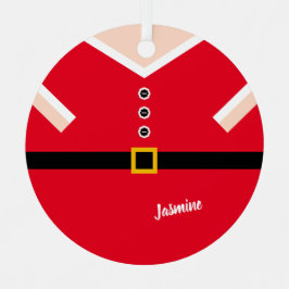 Adorno Metálico Caricatura de globo de Santa Suit de Navidades roj