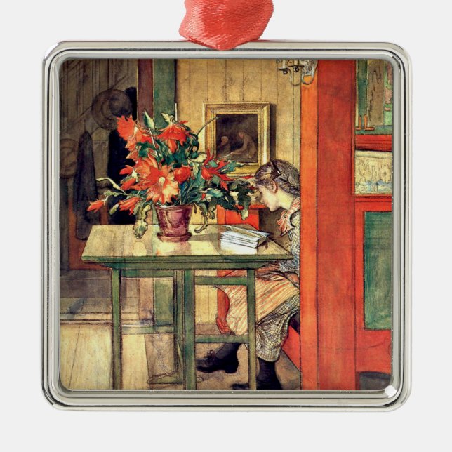 Adorno Metálico Carl Larsson - Lisbeth Reading, pintura famosa, (Frente)