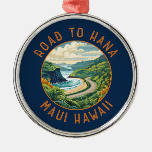 Adorno Metálico Carretera al círculo angustiado retro Hana Maui Ha
