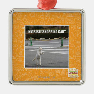 ADORNO METÁLICO CARRO DE LA COMPRA INVISIBLE