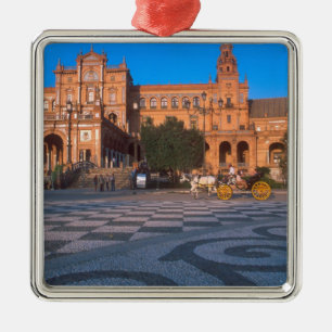 Adorno Metálico Carruaje tirado por caballos en la Plaza de Españ