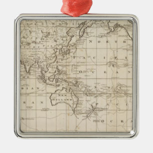 Adorno Metálico Carta del mundo