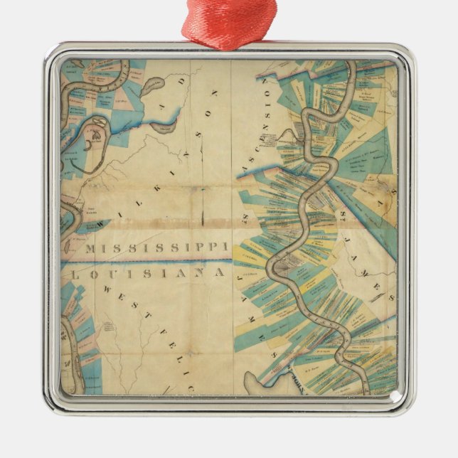 Adorno Metálico Carta del río Misisipi más bajo (Frente)