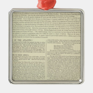 Adorno Metálico Carta física del Océano Atlántico