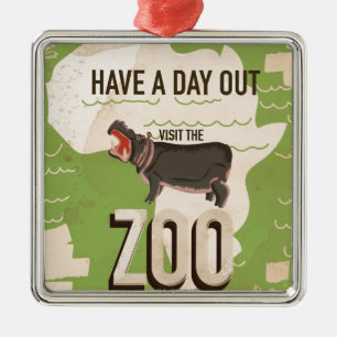 Adorno Metálico Cartel de viaje vintage Visita el Zoológico