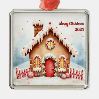 Adorno Metálico Casa de jengibre de Navidad personalizada primera