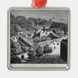 Adorno Metálico Casa de Winchester, Southwark en cerca de 1649